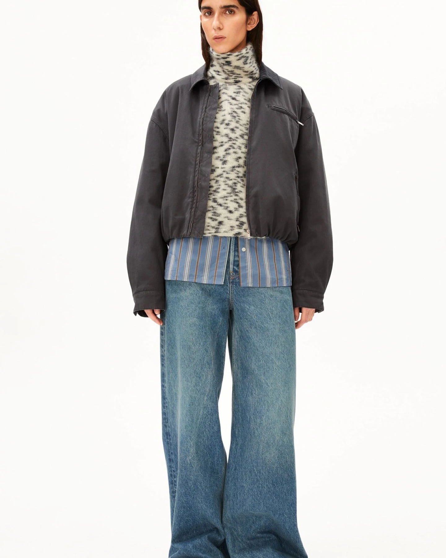 Jacke Padded Iconic Å Grau – Ansicht 3