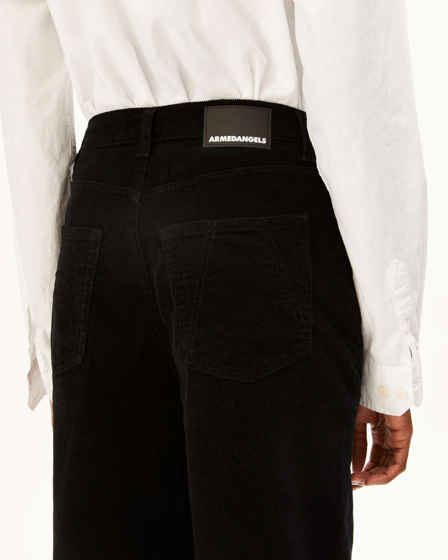 Hose Enijaa High Corduroy Schwarz – Ansicht 4