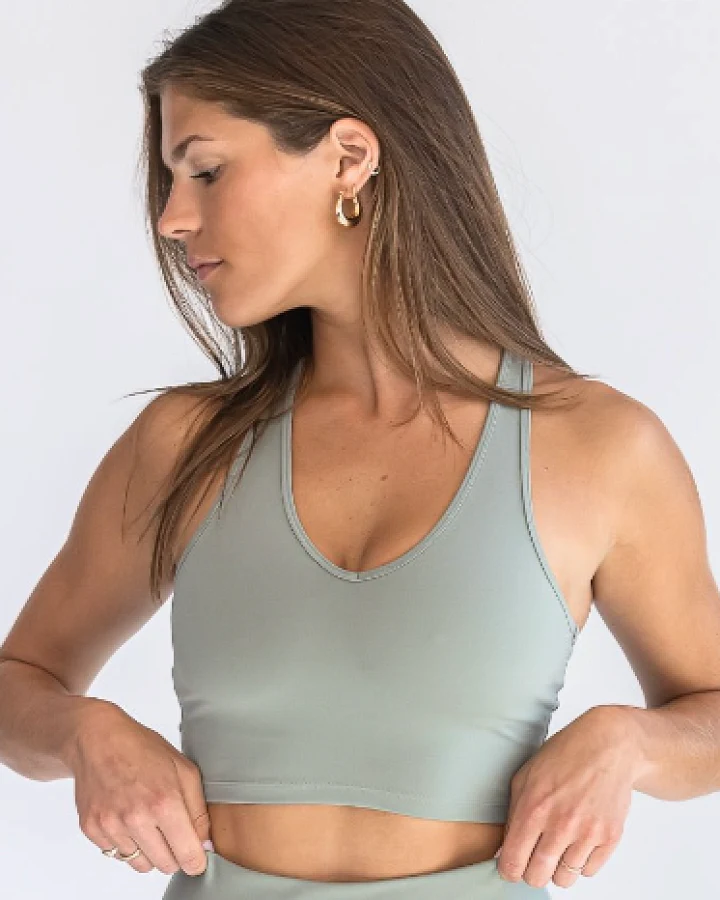 SEAAV Damen vegan Bh V-Ausschnitt Dusty Sage Grün