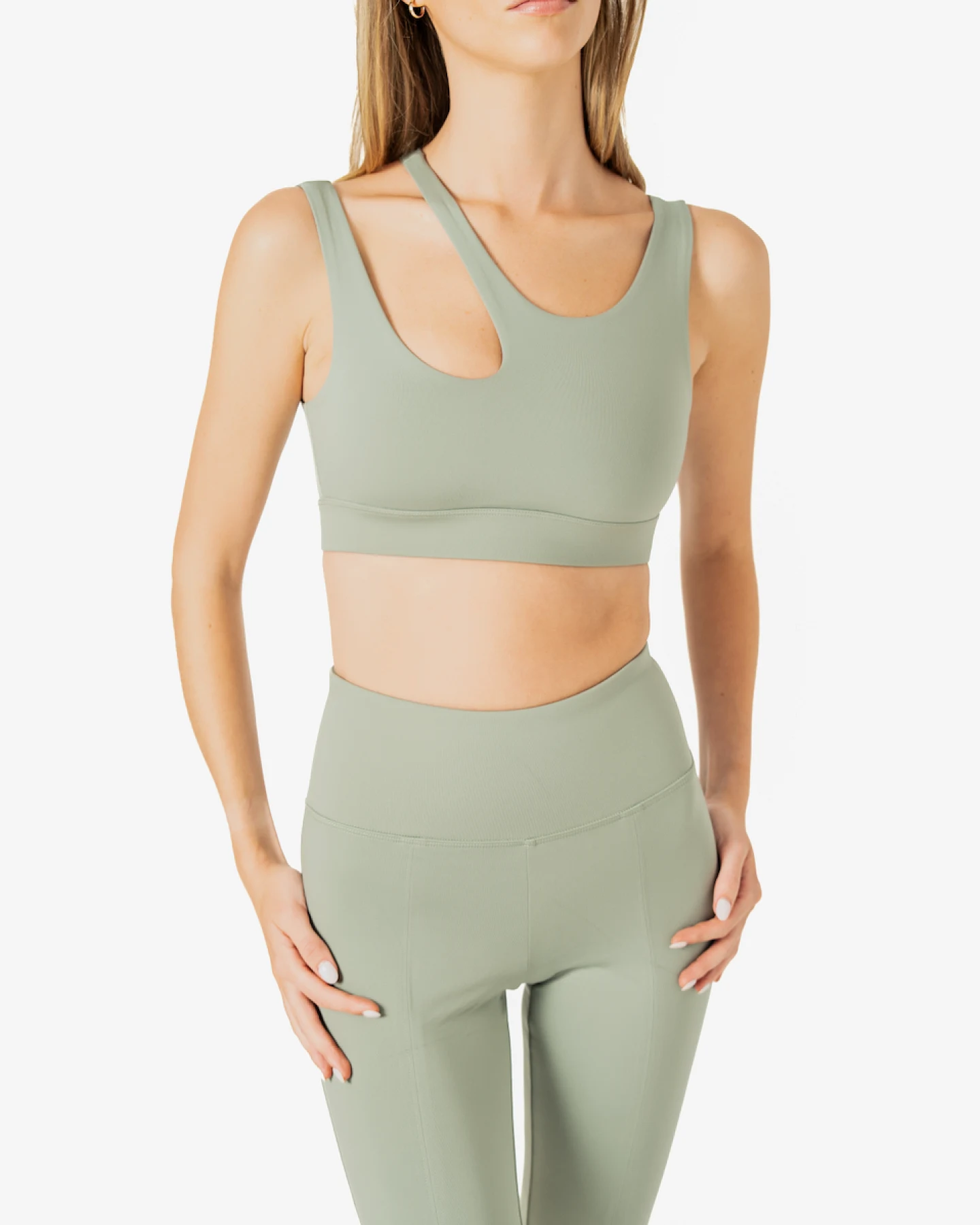 SEAAV Damen vegan Bh Cut Out Dusty Sage Grün – Ansicht 2