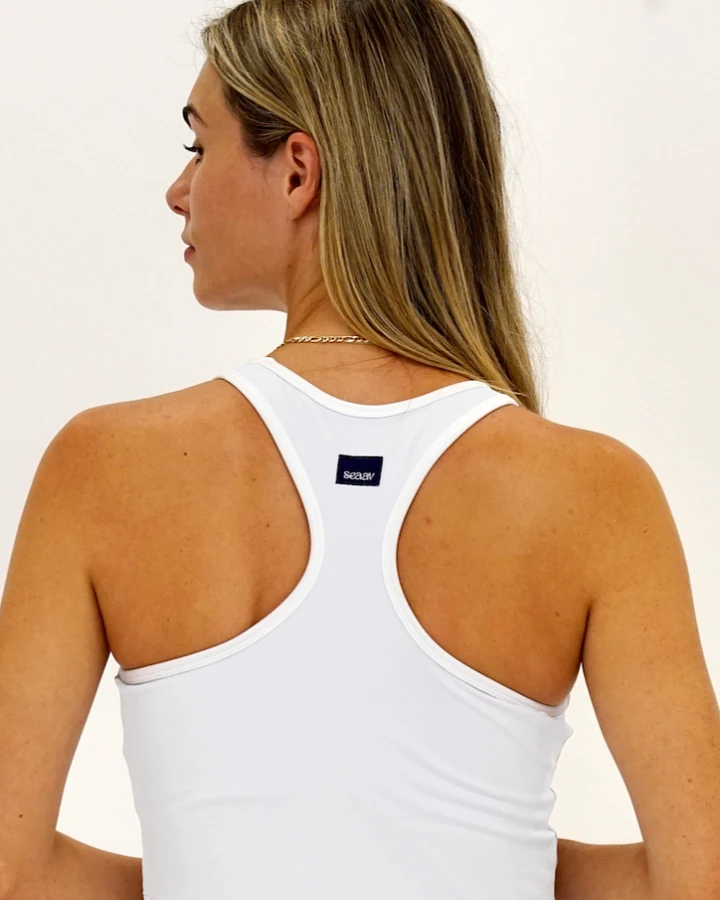 SEAAV Damen vegan Top Coastal Tank Weiß