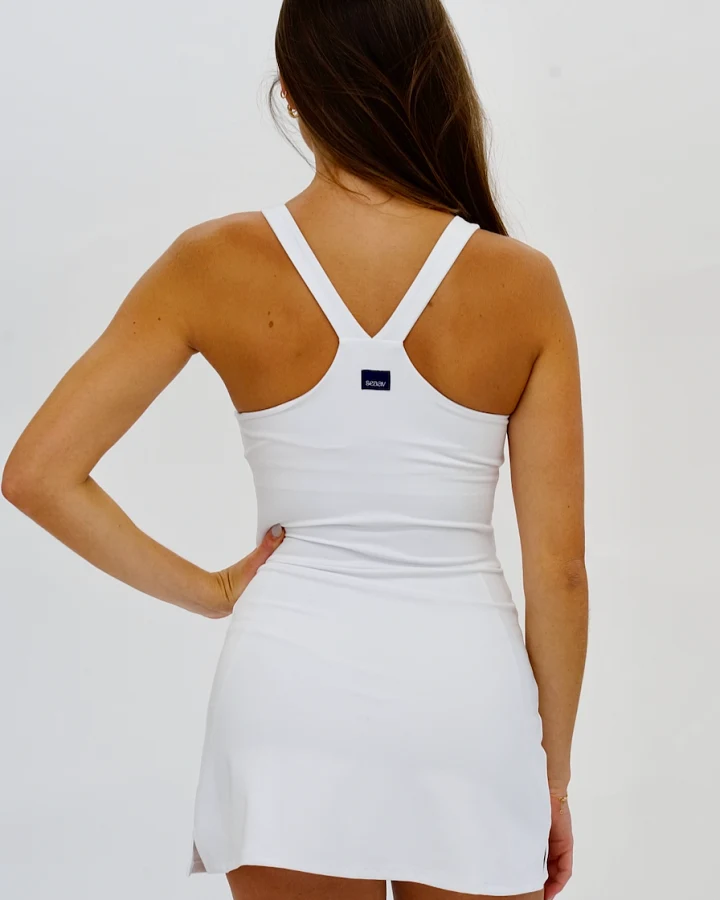 SEAAV Damen vegan Kleid Racquet Weiß