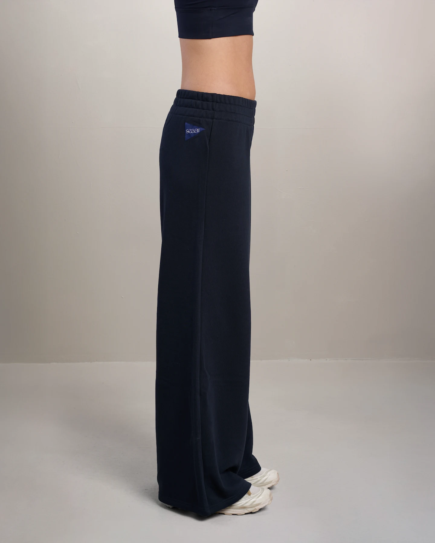 SEAAV Damen vegan Hose Dune Weites Bein Mitternachtsblau – Ansicht 2