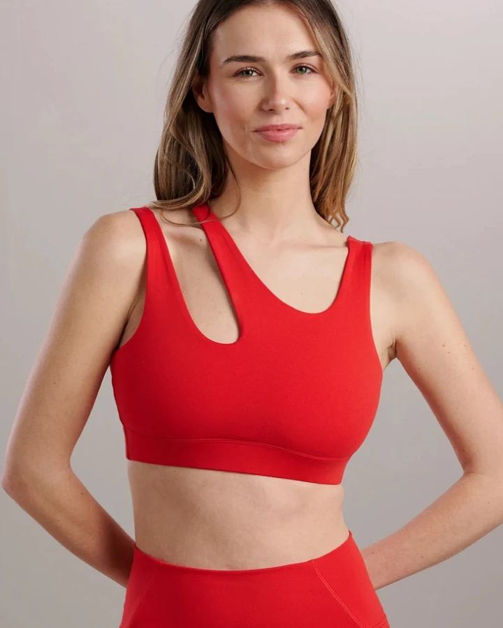 SEAAV Damen vegan Bh Ausschnitt Rot