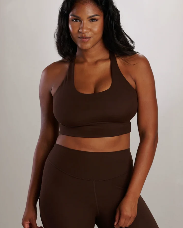 SEAAV Damen vegan Sport-Bh Shoreline Support Coffee Bean