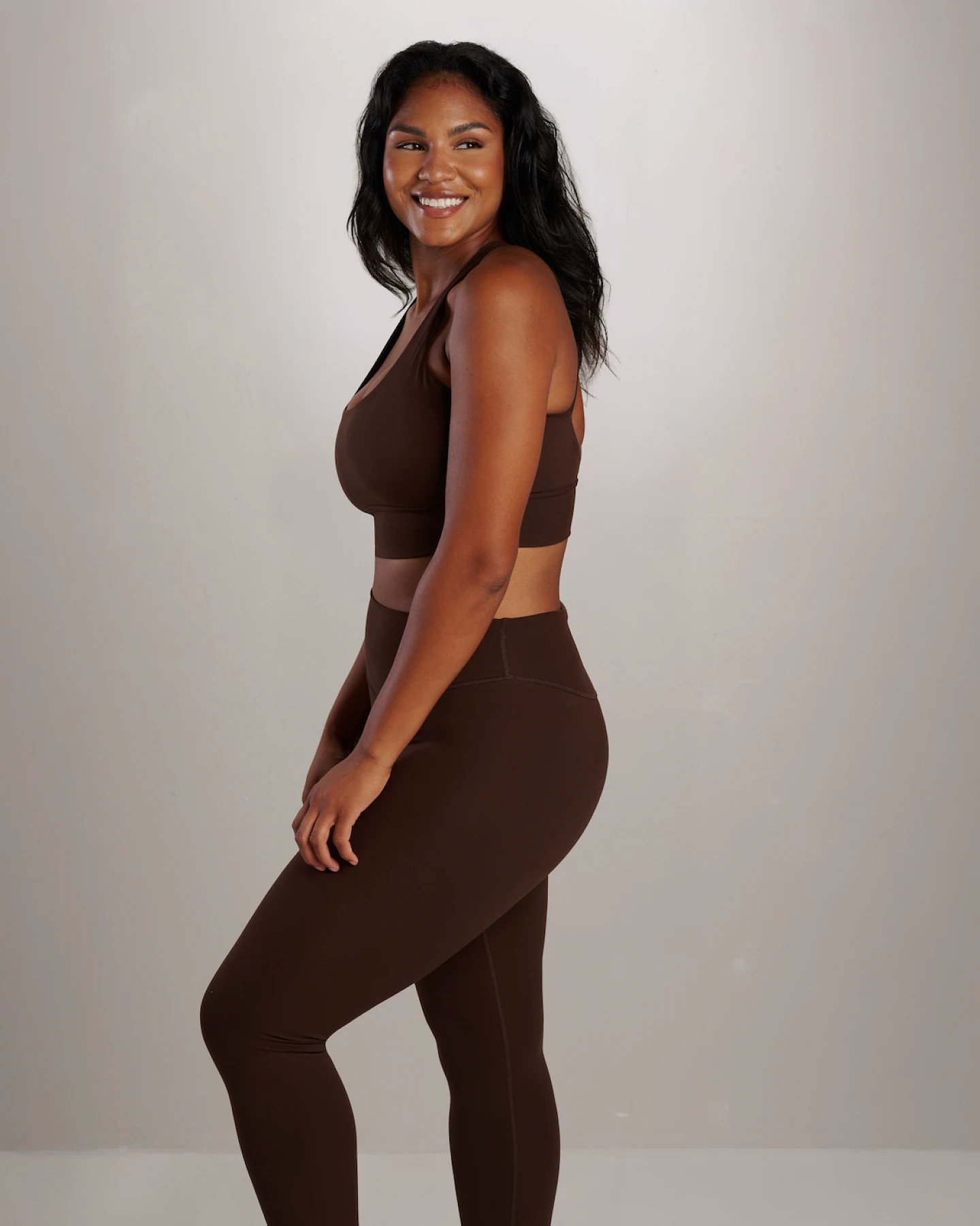 SEAAV Damen vegan Sport-Bh Shoreline Support Coffee Bean – Ansicht 2