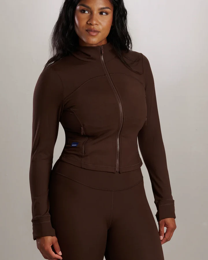 SEAAV Damen vegan Sporttop Harbor Zip Kaffeebohne