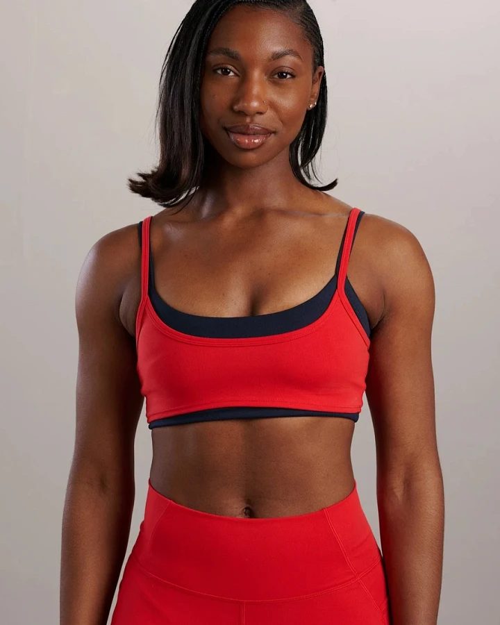SEAAV Damen vegan Sport-Bh Liftline Layered Rot