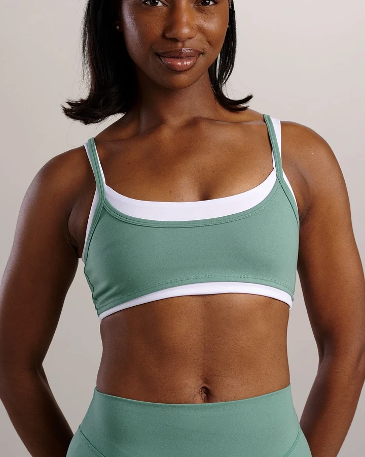 SEAAV Damen vegan Sport-Bh Liftline Layered Boston Grün
