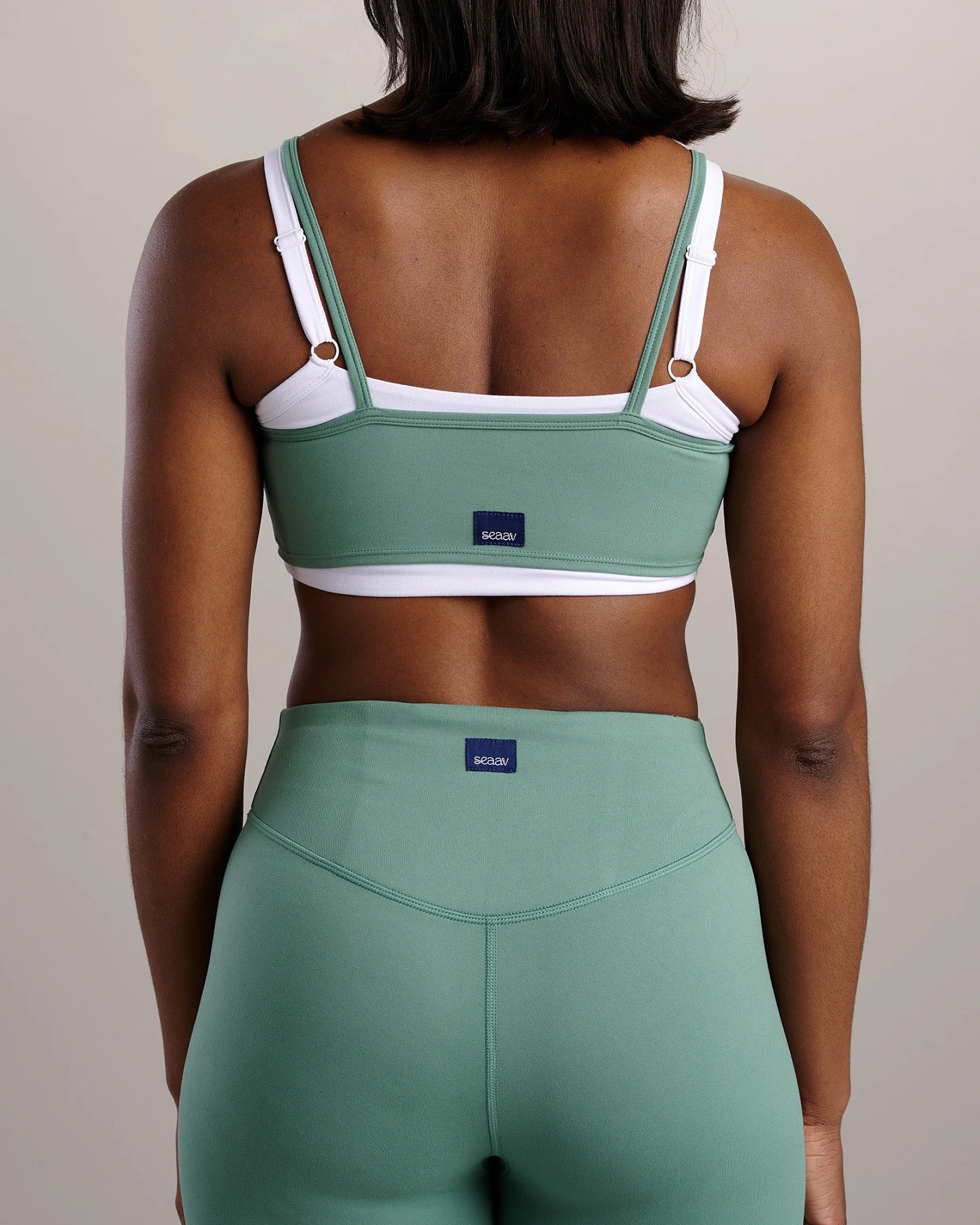 SEAAV Damen vegan Sport-Bh Liftline Layered Boston Grün – Ansicht 2