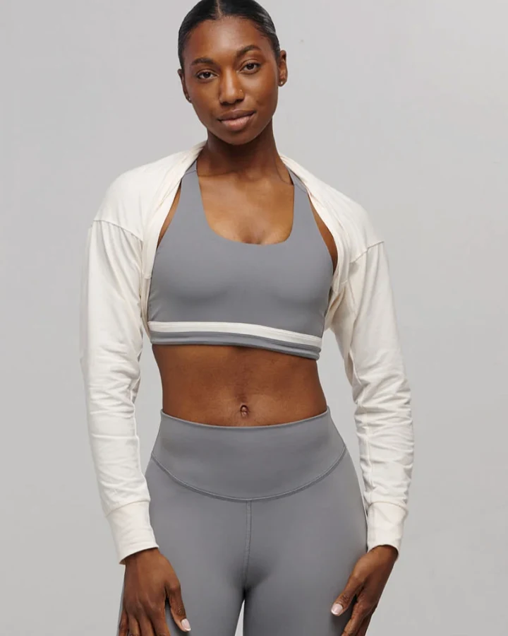 SEAAV Damen vegan Shrug Two Way Satin Leinen Weiß