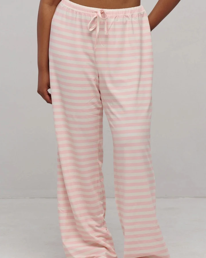 SEAAV Damen vegan Hose Sailor Stripe Picknick Pink