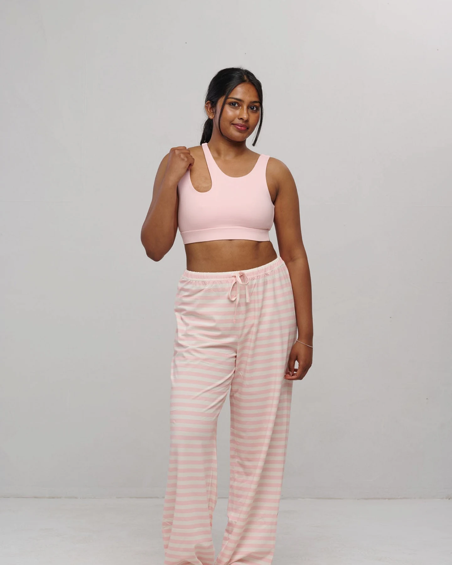 SEAAV Damen vegan Hose Sailor Stripe Picknick Pink – Ansicht 2