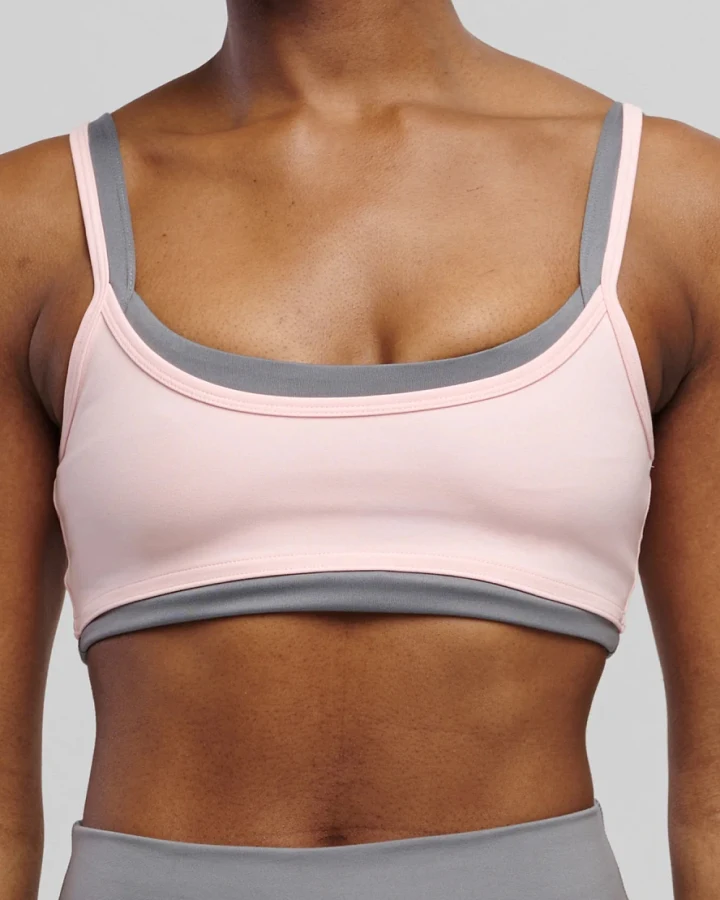 SEAAV Damen vegan Sport-Bh Liftline Layered Strawberry Cream Storm/ Grau