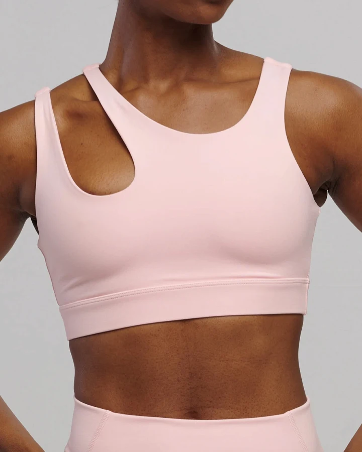 SEAAV Damen vegan Sport Bh Ausschnitt Erdbeer Creme