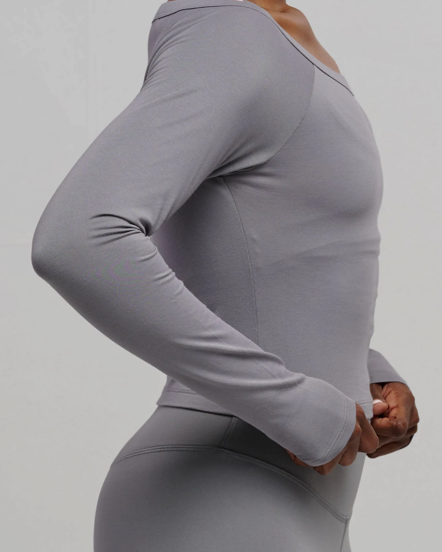 SEAAV Damen vegan Top Boatneck Storm Grey – Ansicht 2