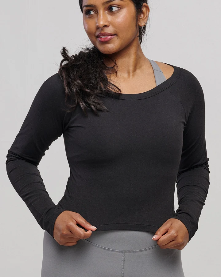 SEAAV Damen vegan Top Boatneck Onyx