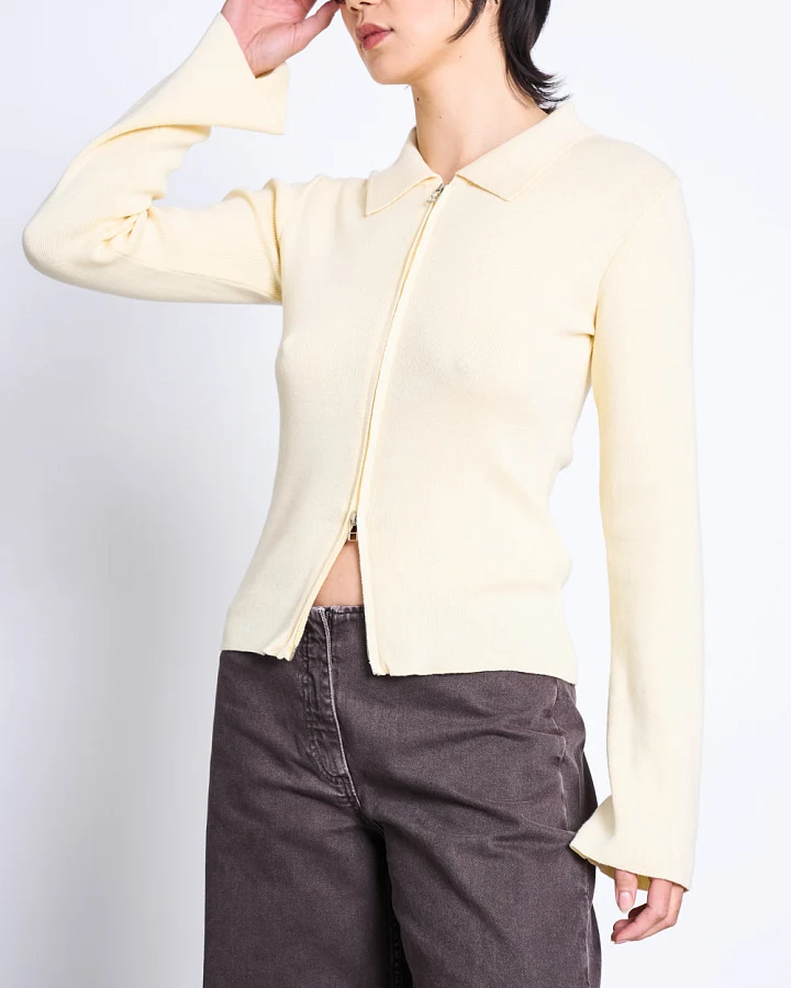 JAN 'N JUNE Damen vegan Strickjacke Mit Reißverschluss Von Tyrie Hellgelb