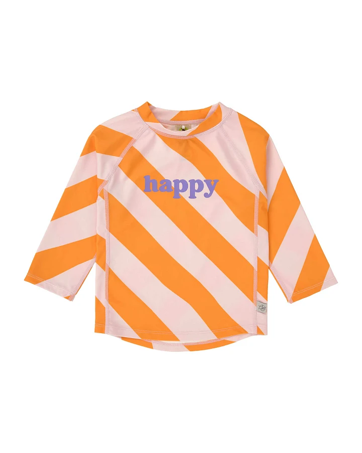Lässig - UV-Langarmshirt "happy" orange gestreift