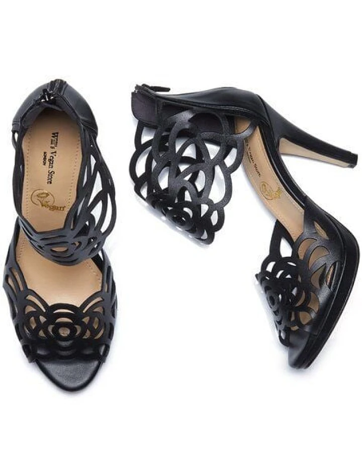 Will's Vegan Shop Laserschnitt schwarze High Heels