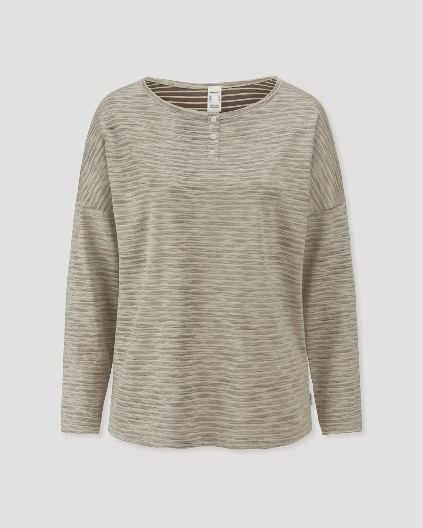 hessnatur Damen Schlafshirt Relaxed aus Bio-Baumwolle mit TENCEL™ Modal - braun - Größe 46 – Ansicht 3