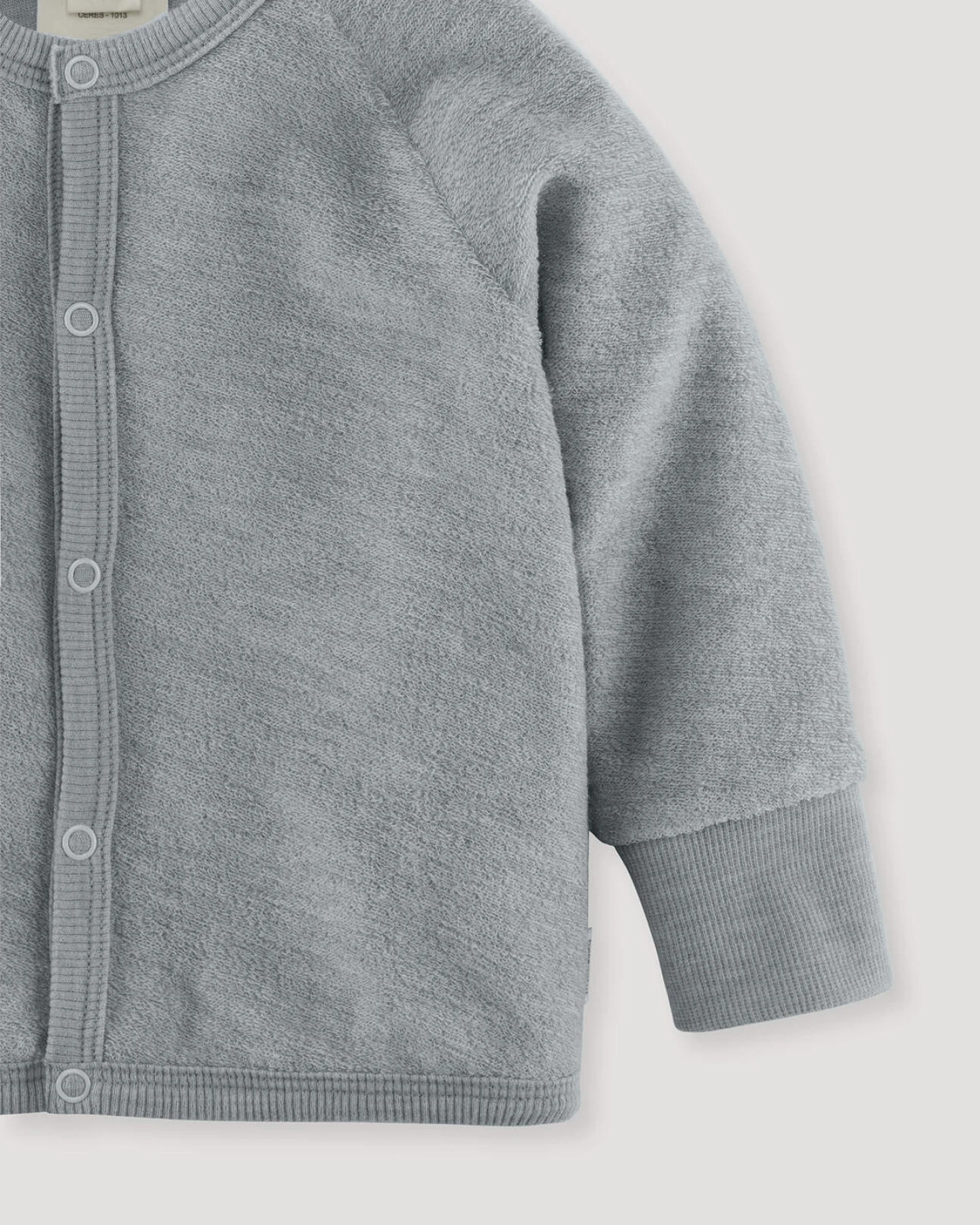 hessnatur Baby Wollfrottee Jacke aus Bio-Merinowolle - blau - Größe 62/68 – Ansicht 3