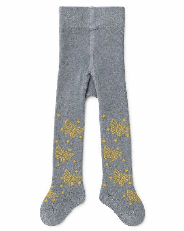 grödo Baby-Strumpfhose Schmetterlingsmotiv Bio Baumwolle Elasthan