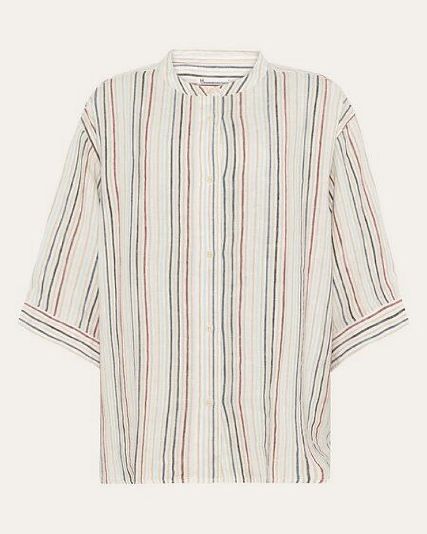 KnowledgeCotton Apparel Loose Linen Stripe Bluse - aus Bio-Leinen – Ansicht 3