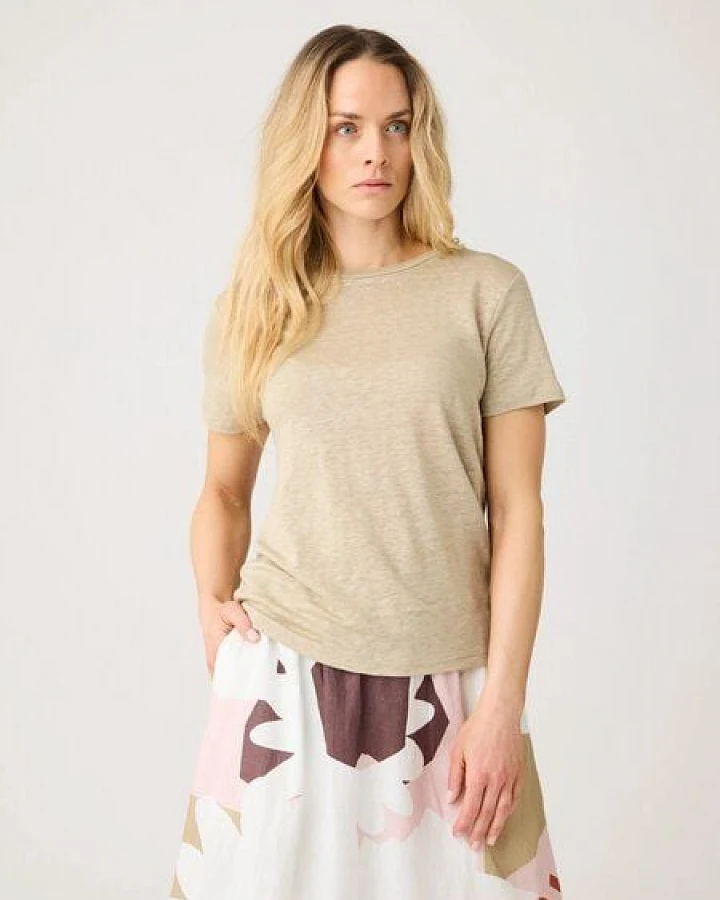 KnowledgeCotton Apparel Regular Damen T-Shirt aus Bio-Leinen