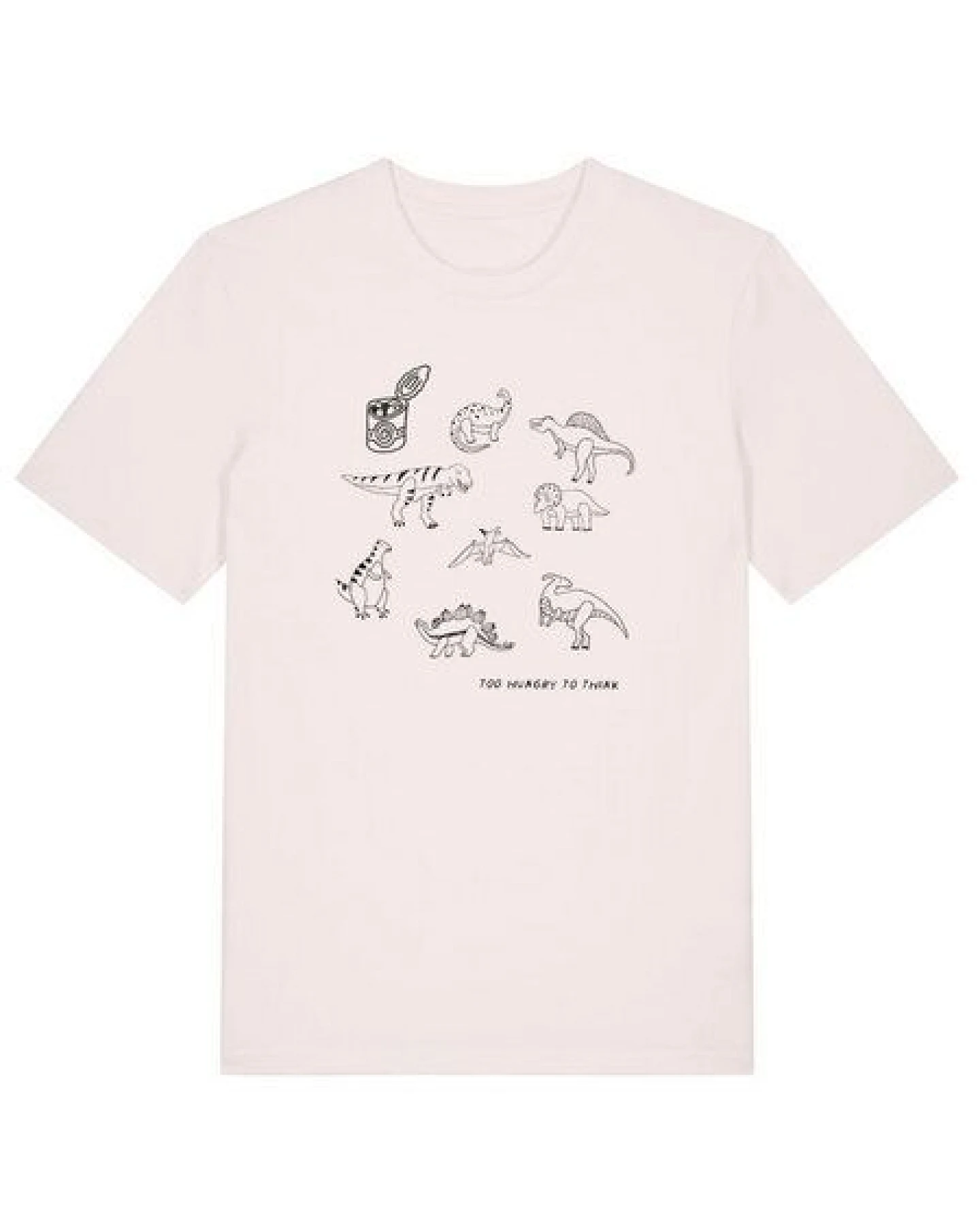 Kultgut Weiches Shirt aus recycelter Biobaumwolle naturbelassen/ Too Hungry To Think – Ansicht 4