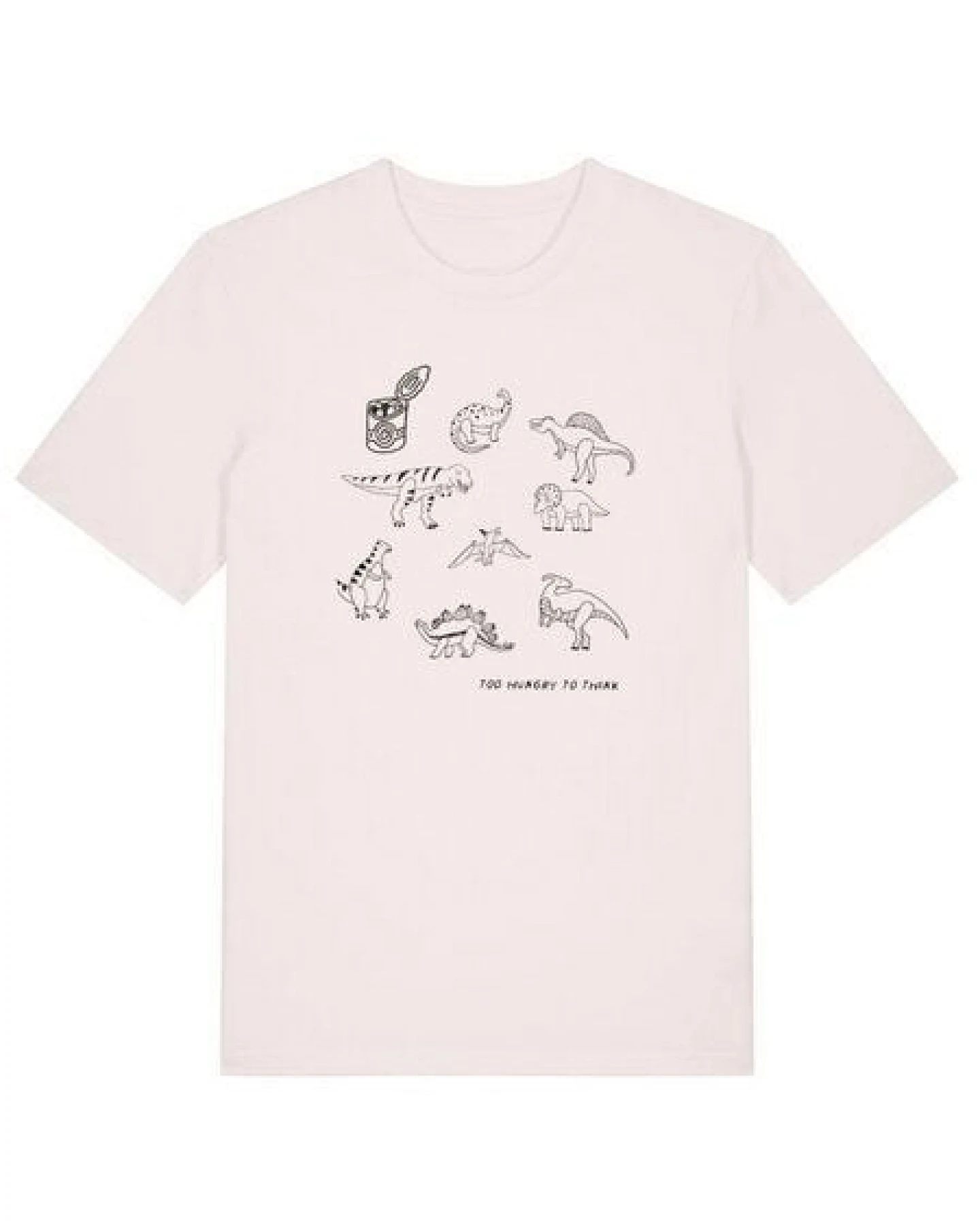 Kultgut Weiches Shirt aus recycelter Biobaumwolle naturbelassen/ Too Hungry To Think – Ansicht 4