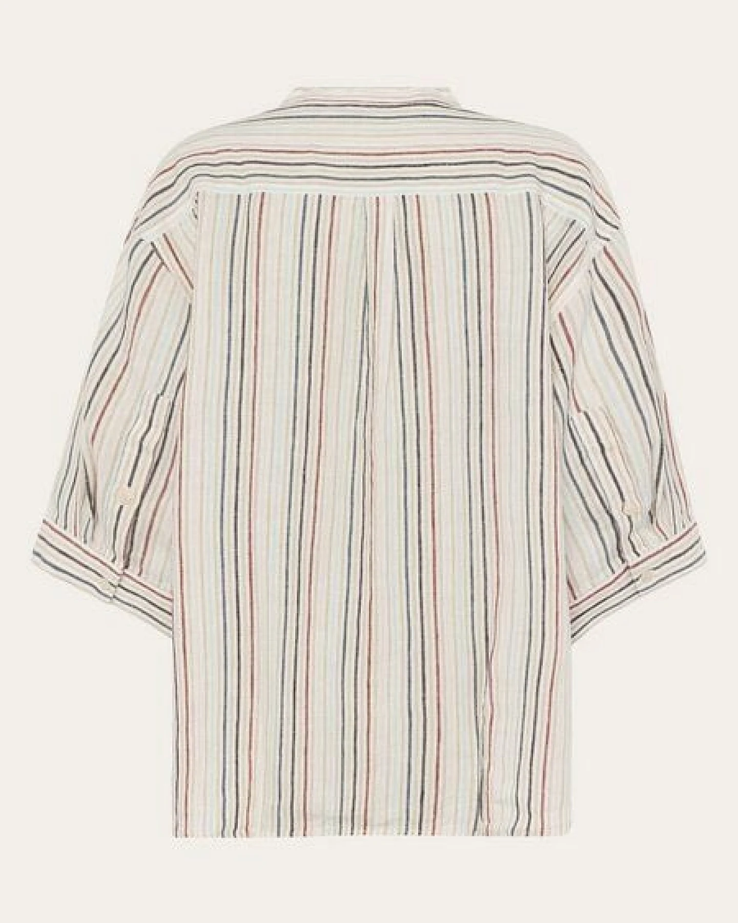 KnowledgeCotton Apparel Loose Linen Stripe Bluse - aus Bio-Leinen – Ansicht 4