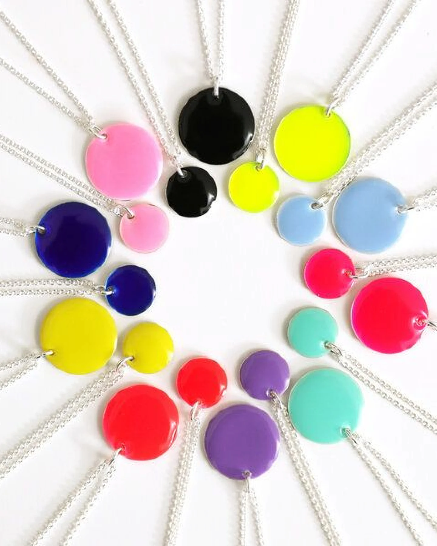 BELLYBIRD Jewellery Halskette - emailliertes Plättchen, Anhänger aus Silber mit Emaille – Ansicht 2