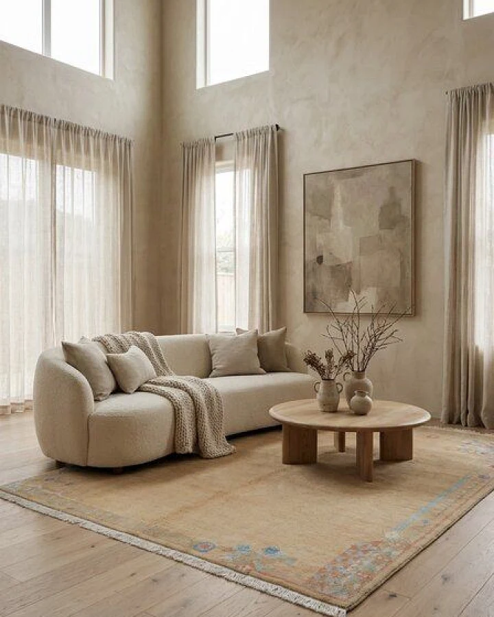 Nepal Beige „Rugtales“ aus Schurwolle, 173x244 cm