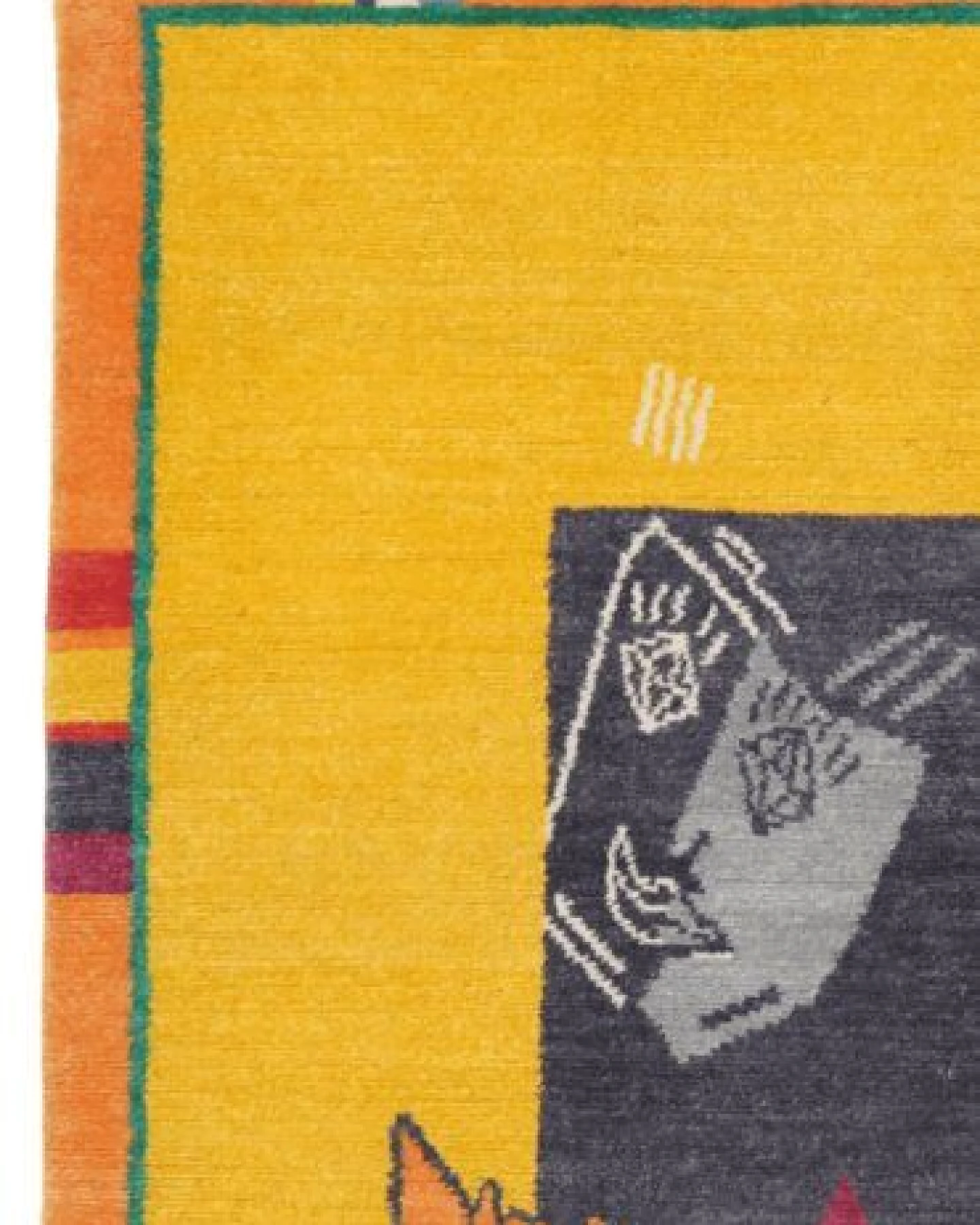 Nepal Gelb „Rugtales“ aus Schurwolle, 170x240 cm – Ansicht 4