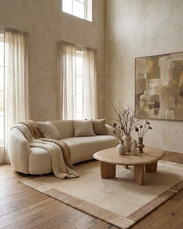 Nepal Beige „Rugtales“ aus Schurwolle, 142x201 cm