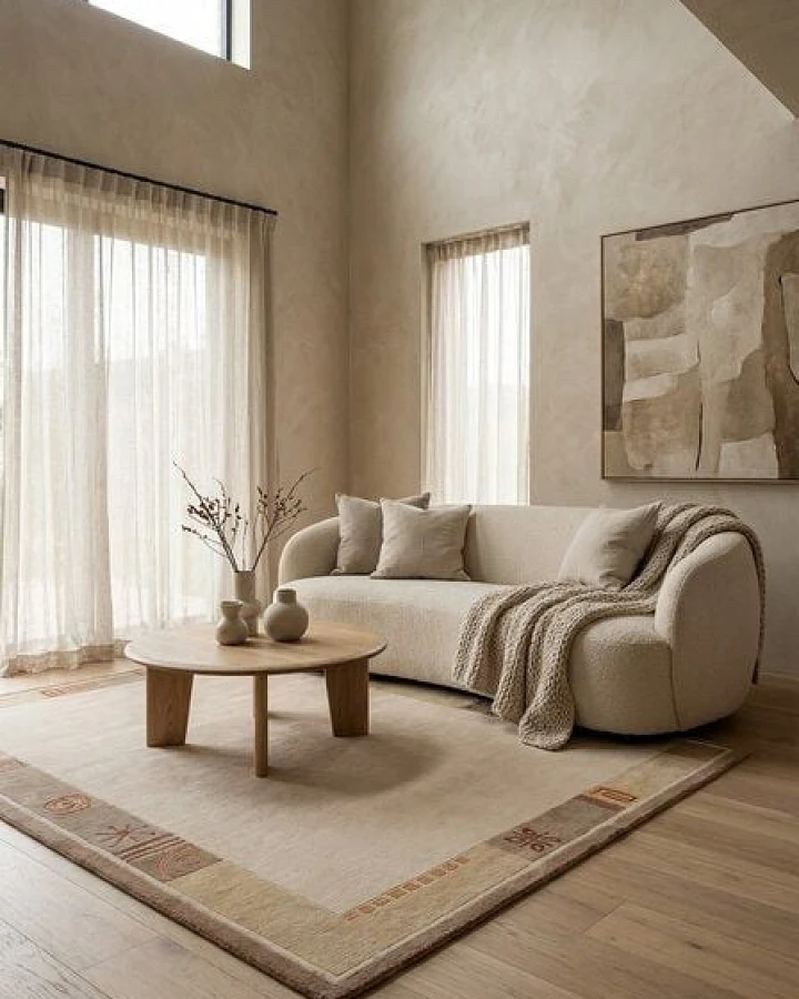 Nepal Beige „Rugtales“ aus Schurwolle, 143x199 cm