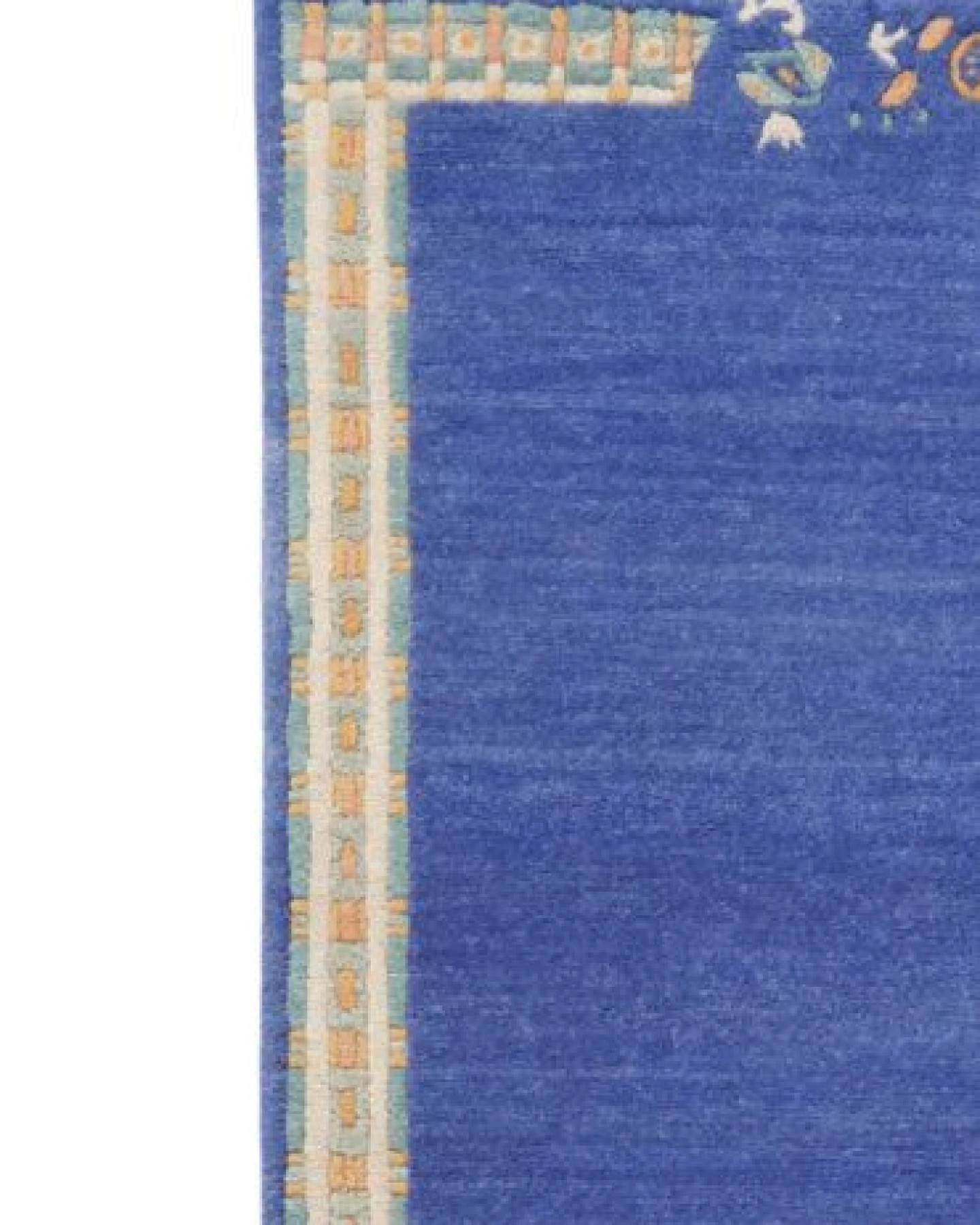 Nepal Blau „Rugtales“ aus Schurwolle, 102x198 cm – Ansicht 4