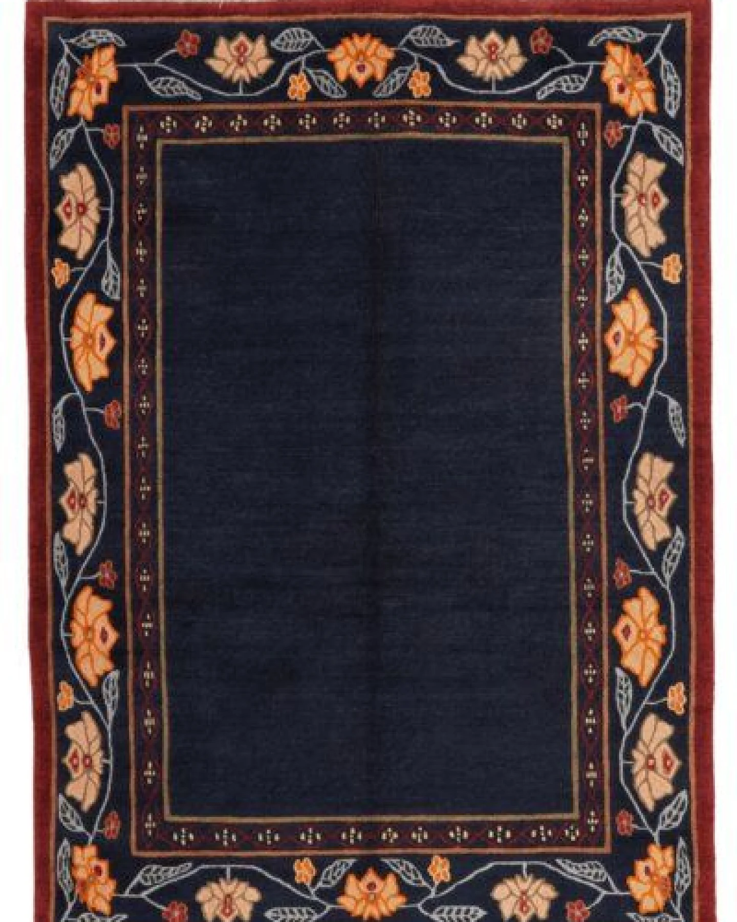 Nepal Blau „Rugtales“ aus Schurwolle, 141x198 cm – Ansicht 3