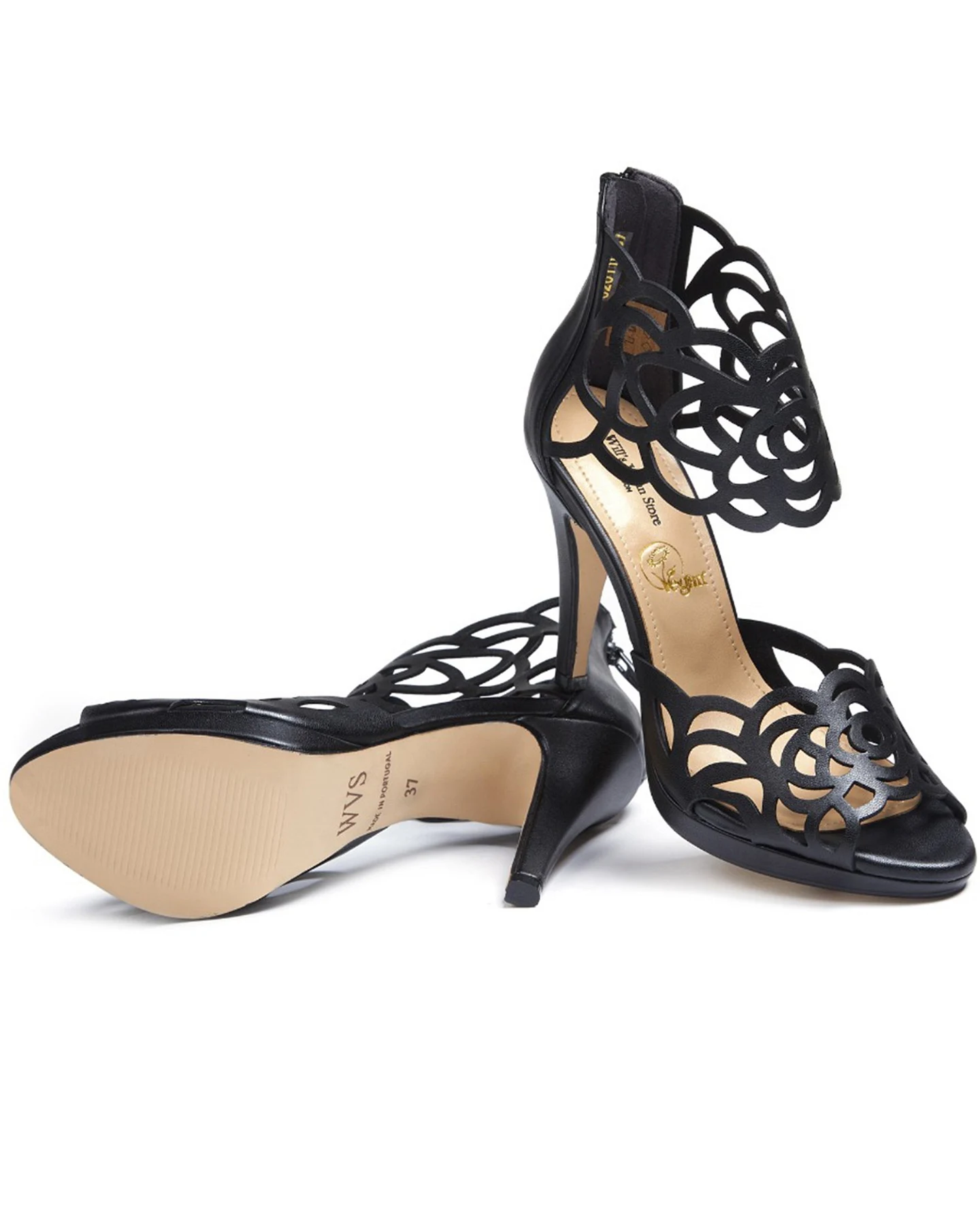 Will's Vegan Store Damen vegan Absätze Cut Outs Schwarz – Ansicht 2