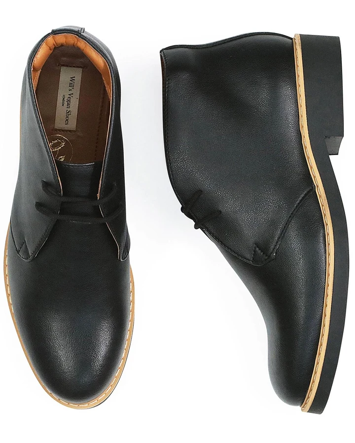 Will's Vegan Store Damen vegan Desert Boots Signature Schwarz