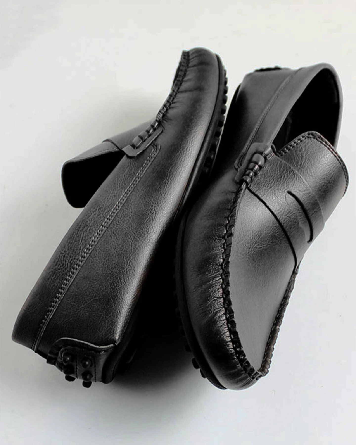 Will's Vegan Store Herren vegan Penny Driving Loafer Schwarz – Ansicht 2