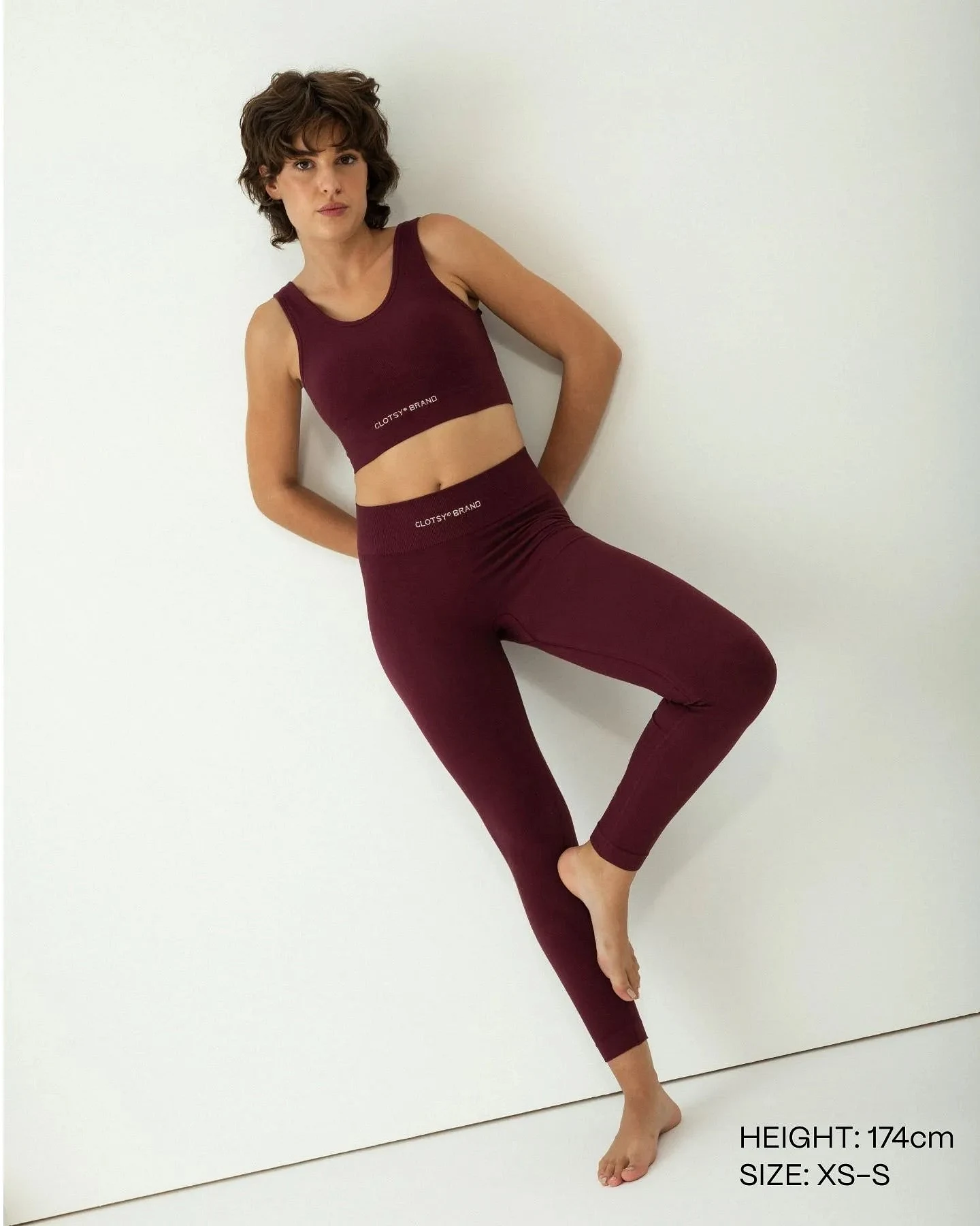 Clotsy Damen vegan Sport-Bh Classic Burgund – Ansicht 2