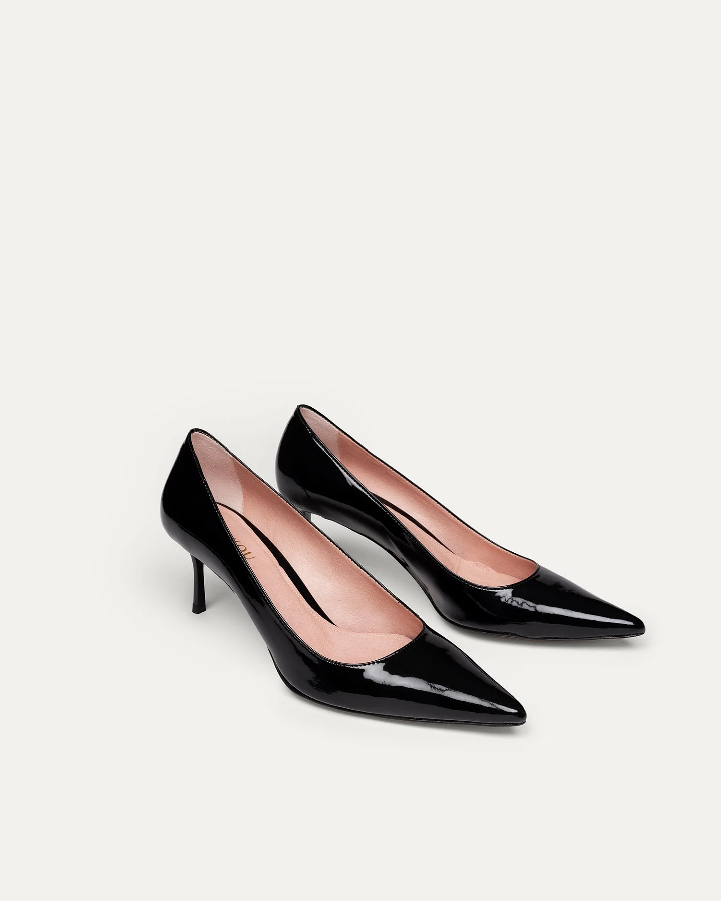 BIKKOU Damen vegan Pumps Mondayat Im Büro Schwarzer Lack – Ansicht 2