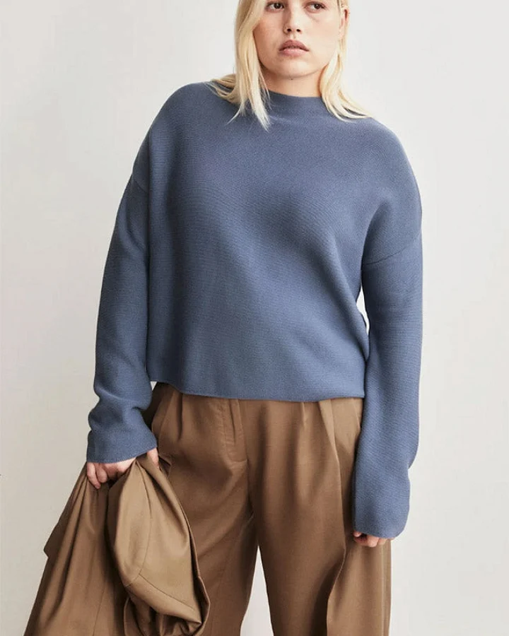 ARMEDANGELS Damen vegan Pullover Merinaa Dusty Moon Blue