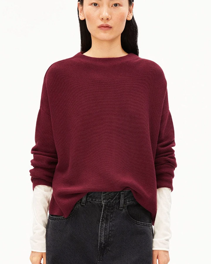 ARMEDANGELS Damen vegan Pullover Merinaa Velvet Red