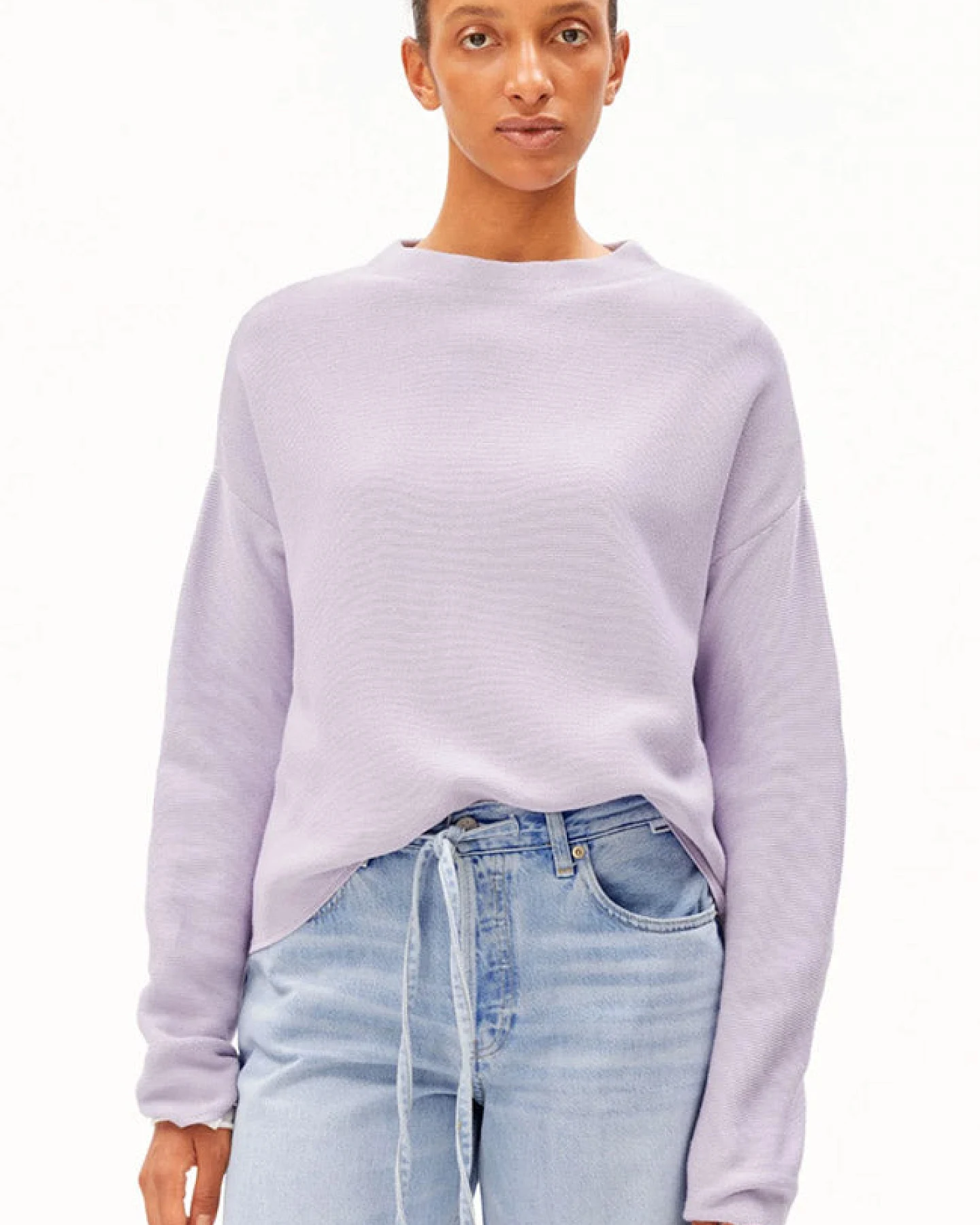 ARMEDANGELS Damen vegan Pullover Merinaa Moonlit Lilac – Ansicht 2
