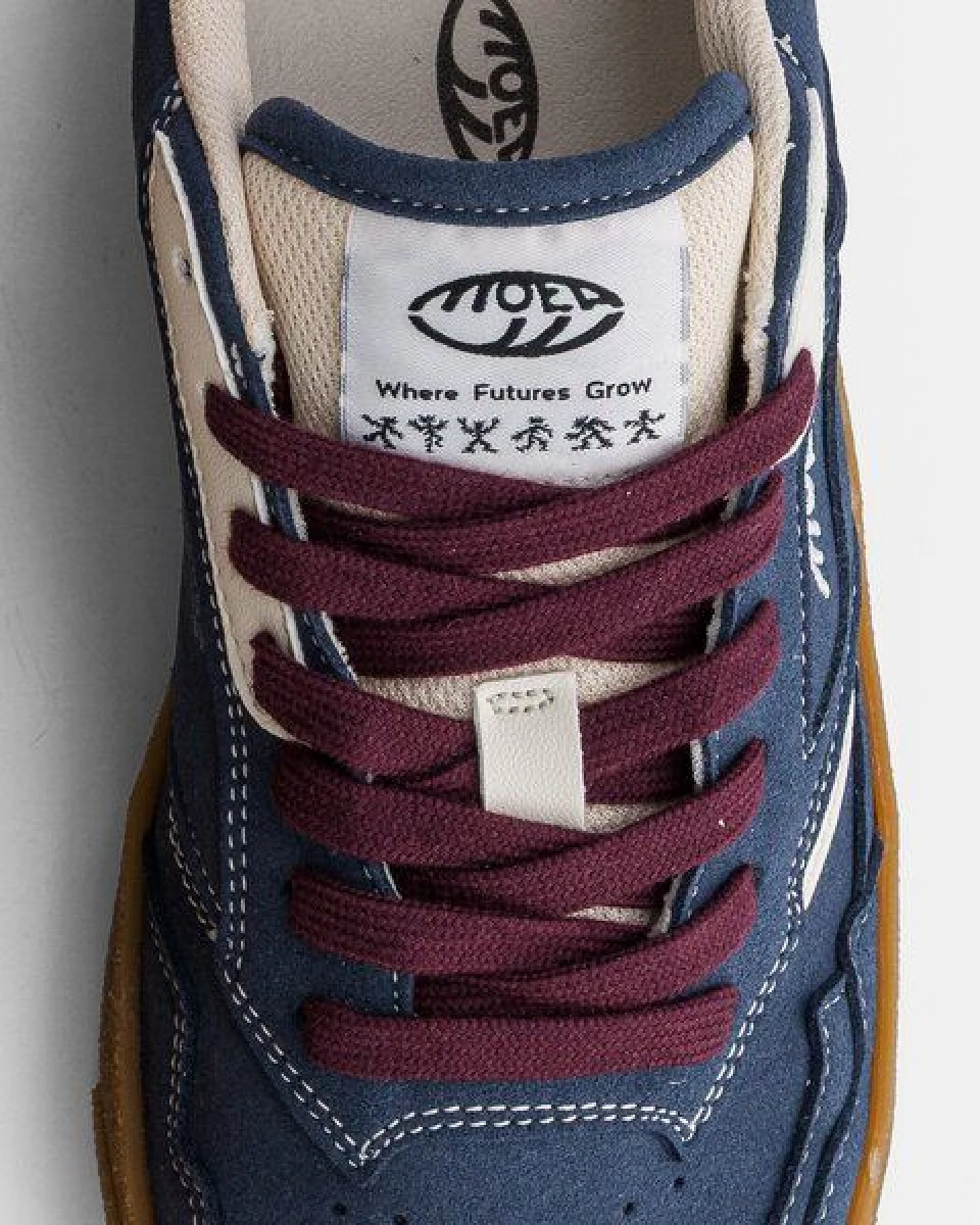 MoEa Sneakers Origin Low - Night Suede & Beige - Grapes – Ansicht 4