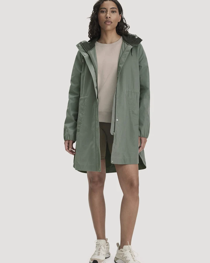 hessnatur Damen Allwetterparka Relaxed NATURESHELL aus Bio-Baumwolle - grün - Größe 42
