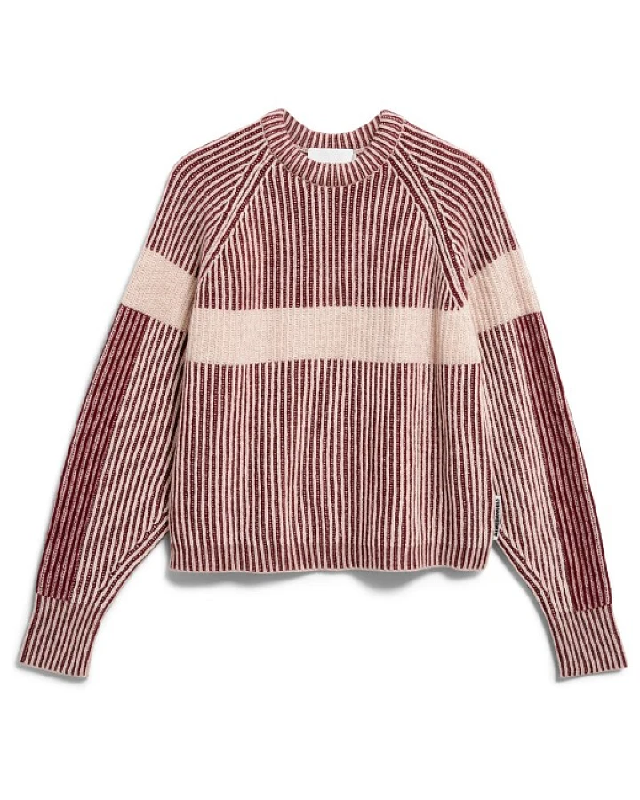 ARMEDANGELS - Women's Rib Artwork Knit Sweater - Pullover Gr M braun/rosa